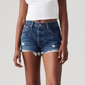 Levi’s 501 High Rise Distressed Denim Shorts Size 26